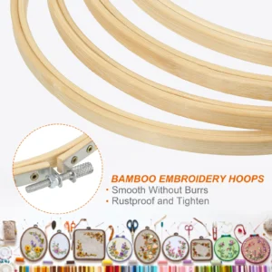Premium Bamboo Embroidery Hoop Set