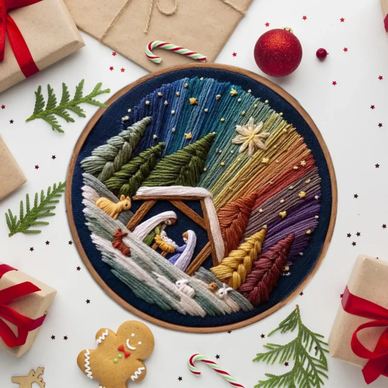 Christmas Nativity Scene Embroidery Kit